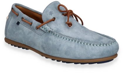 Floris van Bommel Herren-Slipper aus Leder 225142000000 (Hellblau)
