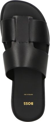 BOSS KAEL Herren-Pantoletten aus Leder 280001000004 (Schwarz)