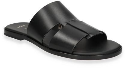 BOSS KAEL Herren-Pantoletten aus Leder 280001000004 (Schwarz)