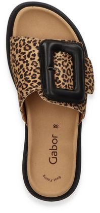 Gabor Damen-Pantoletten 180382000000 (Leo/Schwarz)