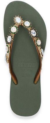 Uzurii Damen-Zehentrenner 591609000000 (Dunkelgrün)