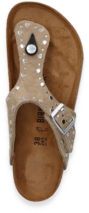 Birkenstock GIZEH RIVET BORDER Damen-Zehentrenner 591222000002 (Hellbraun)