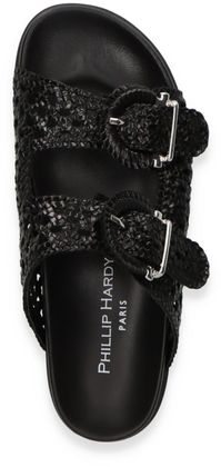 Phillip Hardy Damen-Pantoletten aus Leder 180000000000 (Schwarz)