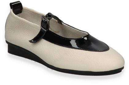 Arche NIKABY Damen-Ballerinas aus Leder 103381000080 (Hellgrau/Schwarz)