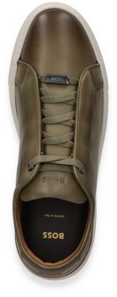 BOSS GARY Herren-Sneaker aus Leder 244691000001 (Oliv)