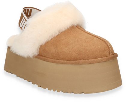 UGG FUNKETTE Damen-Hausschuhe aus Leder 420222000005 (Hellbraun)