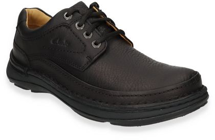 Clarks NATURE THREE Herren-Schnürschuhe aus Leder (Schwarz)