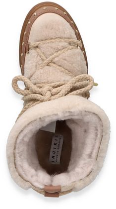 INUIKII CURLY ROCK Damen-Boots mit Warmfutter 192307000001 (Beige)