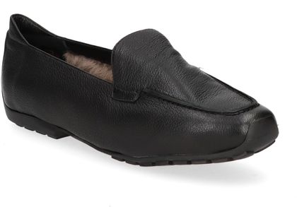 Mania Damen-Slipper aus Leder mit Warmfutter 193001000000 (Schwarz)