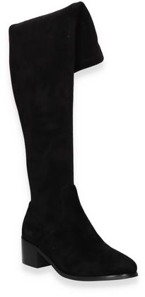 DI LAURO Damen-Overknees aus Leder 196002000014 (Schwarz)