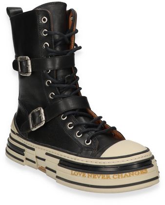 Rebecca White Damen-Boots aus Leder 102001000144 (Schwarz)