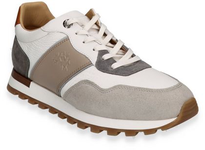 La Martina CAMOSCIO Herren-Sneaker aus Leder 244781000080 (Weiß/Bunt)