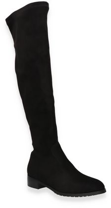 Shirley Mae Damen-Overknees 196002000013 (Schwarz)