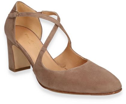 Phillip Hardy Damen-Riemchenpumps aus Leder 121302000002 (Taupe)