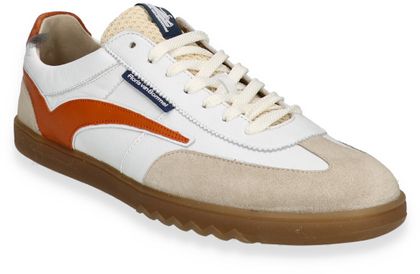 Floris van Bommel Herren-Sneaker aus Leder 244781000082 (Weiß/Orange)