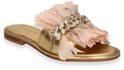 Phillip Hardy Damen-Pantoletten 180901000017 (Gold/Bunt)