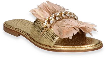 Phillip Hardy Damen-Pantoletten 180901000017 (Gold/Bunt)