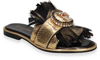 Phillip Hardy Damen-Pantoletten 180905000003 (Gold/Bunt)