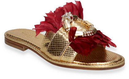 Phillip Hardy Damen-Pantoletten 180901000019 (Gold/Bunt)