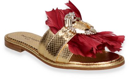 Phillip Hardy Damen-Pantoletten 180901000019 (Gold/Bunt)