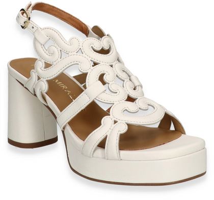 Pedro Miralles ATENEA Damen-Plateau-Sandalen 183701000004 (Weiß)