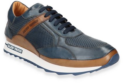 Galizio Torresi Herren-Sneaker aus Leder 244101000046 (Dunkelblau/Braun)