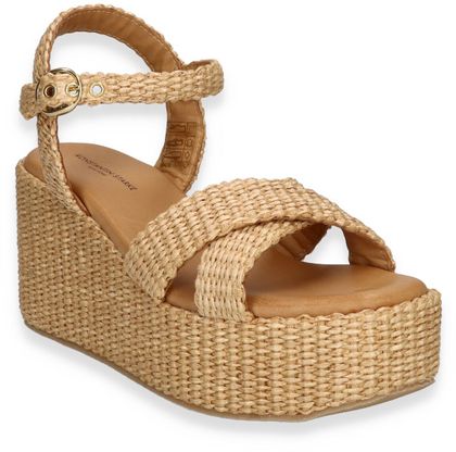 Konstantin Starke Damen-Keilabsatz-Sandalen 183307000002 (Beige)