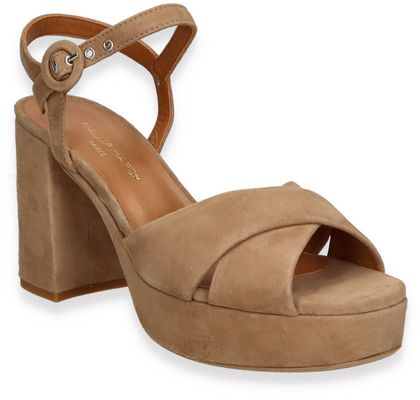 Phillip Hardy Damen-Plateau-Sandalen 183302000013 (Hellbraun)