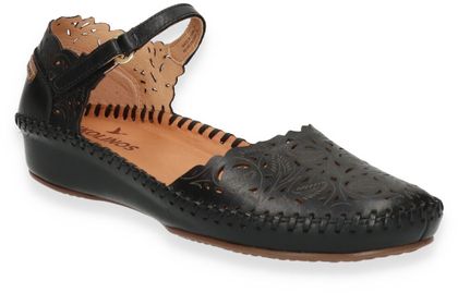 Pikolinos VALLARTA Damen-Wedges aus Leder 117001003645 (Schwarz)