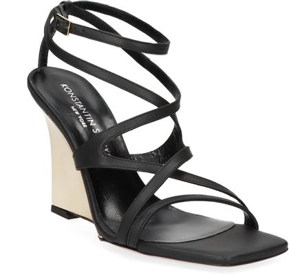 Konstantin Starke Damen-Sandaletten aus Leder 186001000007 (Schwarz)