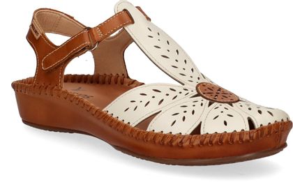 Pikolinos VIGO Damen-Sandalen aus Leder 117781000000 (Weiß/Braun)