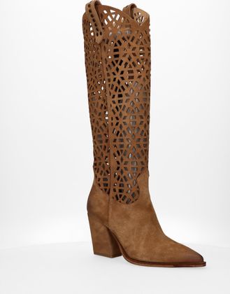 Phillip Hardy Damen-Western Boots aus Leder 107222000025 (Braun)