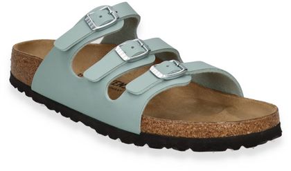 Birkenstock FLORIDA BS Damen-Pantoletten aus Leder 591629000000 (Mintgrün)