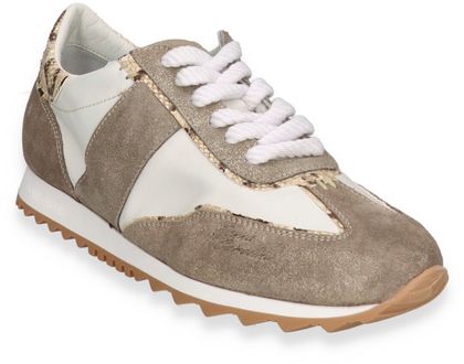 Donna Carolina LIGHT NAOMI Damen-Sneaker aus Leder 101781000098 (Weiß/Beige)