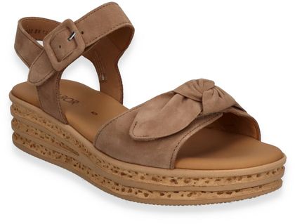 Gabor Damen-Plateau-Sandalen aus Leder 184222000011 (Hellbraun)