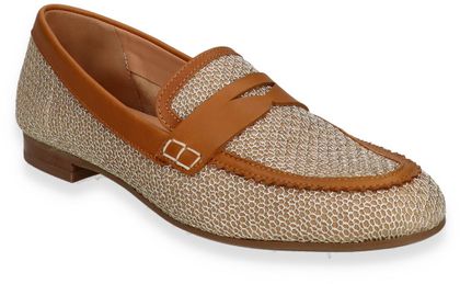 Donna Carolina Damen-Slipper aus Leder 100987000000 (Gold/Braun)
