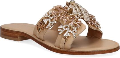 Phillip Hardy Damen-Pantoletten aus Leder 180301000011 (Beige)