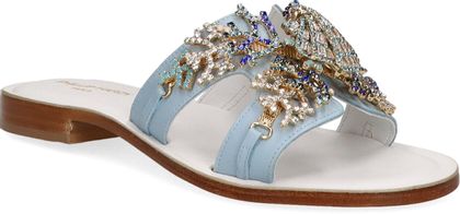 Phillip Hardy Damen-Pantoletten aus Leder 180141000002 (Blau)