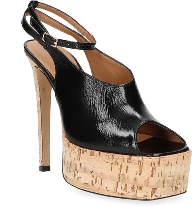 Phillip Hardy Damen-Plateau-Sandaletten aus Leder 186003000001 (Schwarz)