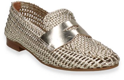 Donna Carolina Damen-Slipper aus Leder 100980000000 (Gold/Silber)