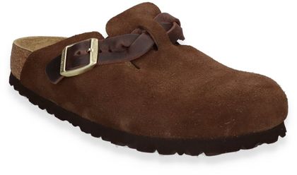 Birkenstock BOSTON BRAIDED Damen-Pantoletten 591202000000 (Dunkelbraun)