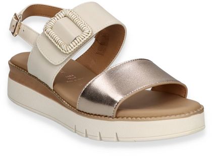Phillip Hardy Damen-Plateau-Sandalen aus Leder 185301000006 (Beige)
