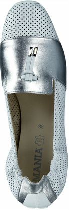 Mania Damen-Ballerinas aus Leder 100701952023 (Weiß)