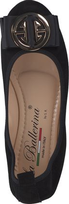 La Ballerina Damen-Ballerinas aus Leder 103002350709 (Schwarz)