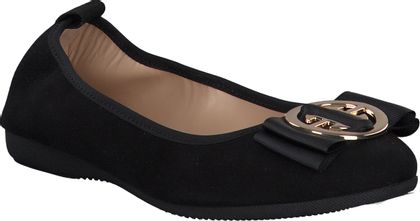 La Ballerina Damen-Ballerinas aus Leder 103002350709 (Schwarz)