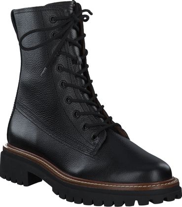 Paul Green Damen-Schnürboots aus Leder 102001989149 (Schwarz)