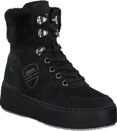 Blauer Winter-Schnürboots für Damen 192002966952 (Schwarz)