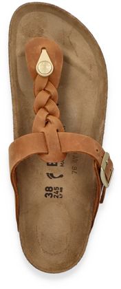 Birkenstock GIZEH Damen-Zehentrenner aus Leder 591221973841 (Braun)