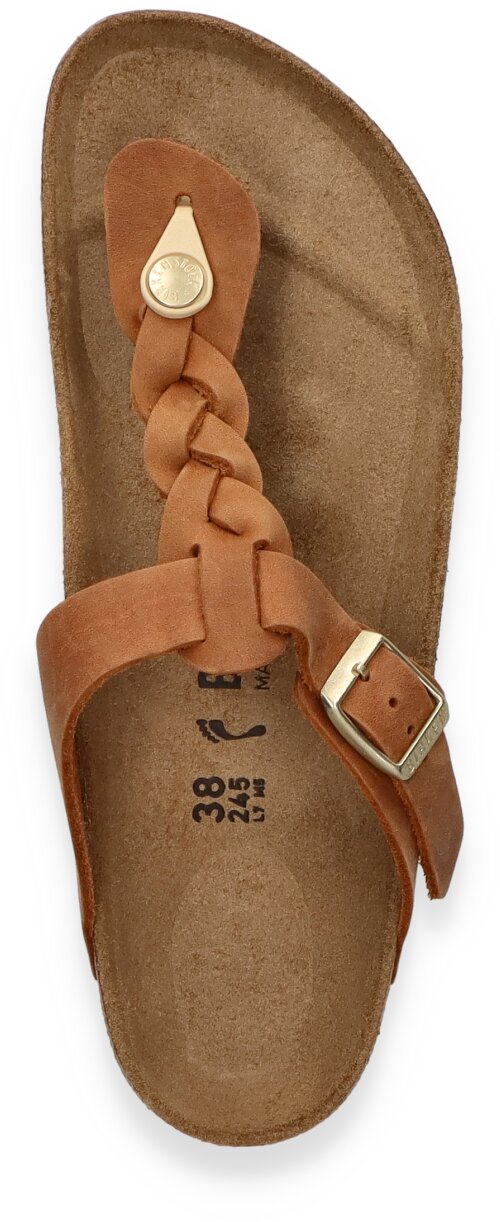 Birkenstock Damen-Zehentrenner aus Leder 591221973841 (Braun  
