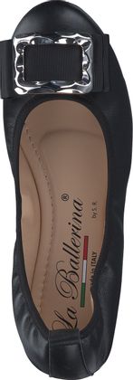 La Ballerina Leder-Ballerinas für Damen 103001981308 (Schwarz)